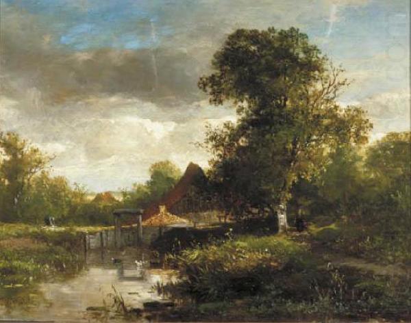 Landschap met beek, Willem Roelofs